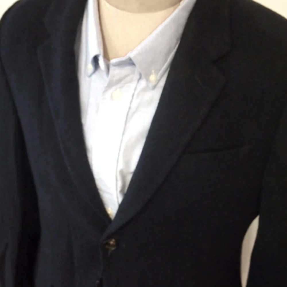 Massimo Dutti Elegant Superfine Wool Black Sport Coat Blazer Men's Size 38
